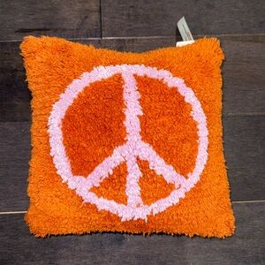 Urban Outfitters Home Mini Tufted Peace Pillow